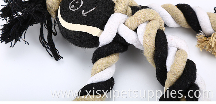 2019 Wholesale New Design durable chew rope dog toy with tennis ball